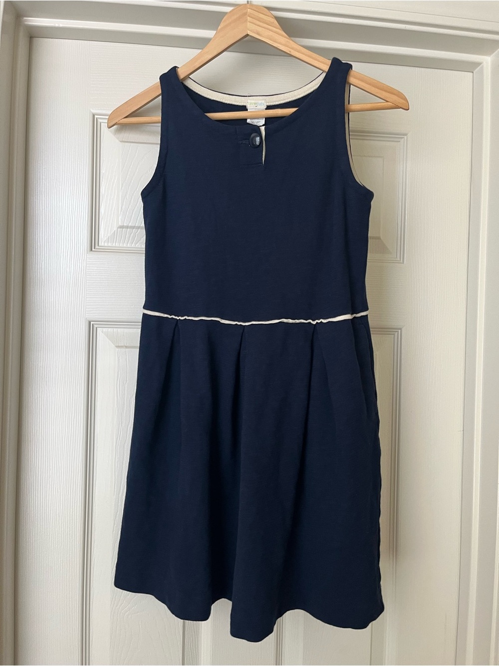 NWOT crewcuts Navy Blue Girls Dress with pockets 12